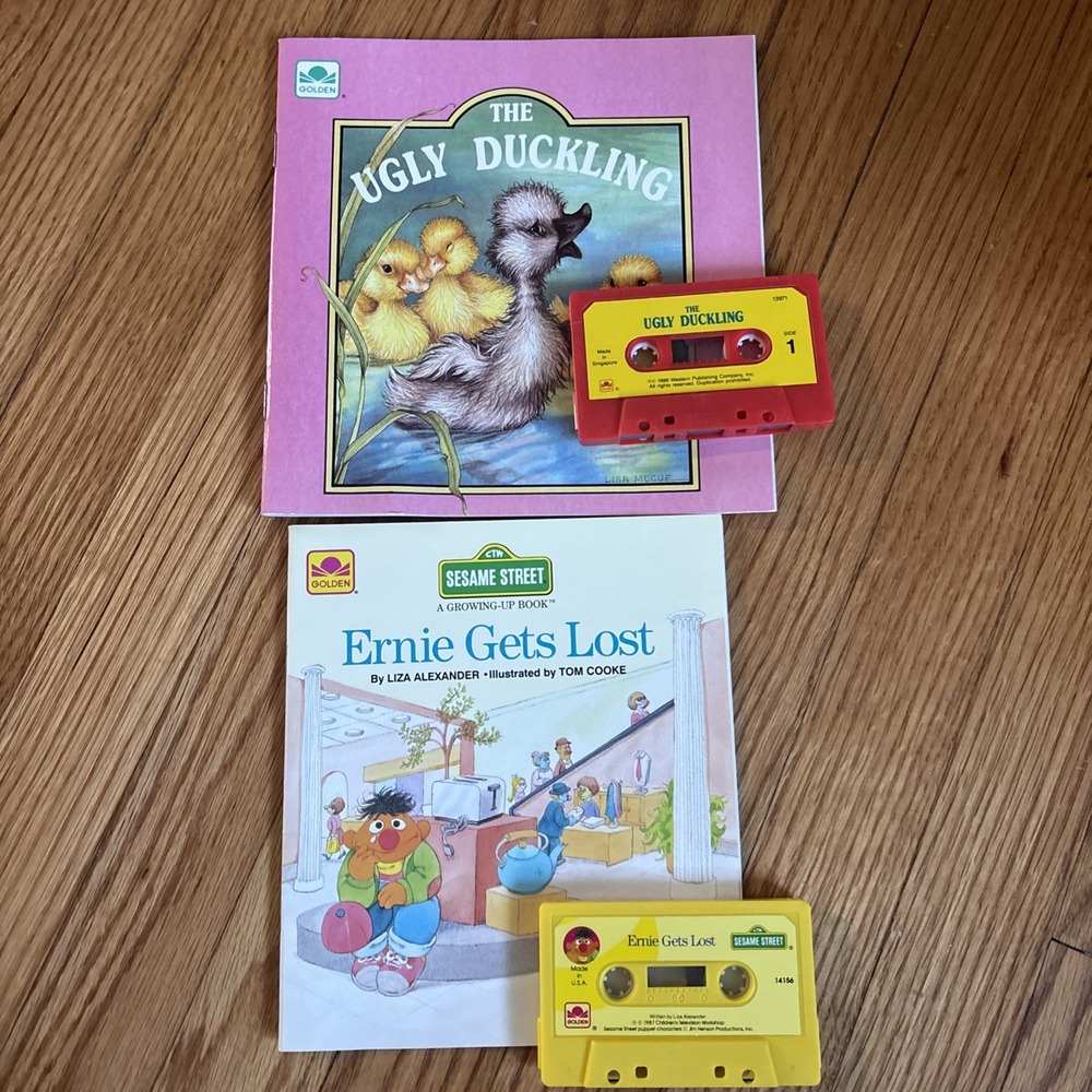 Vintage 1987 Golden Audio Sesame Street Read-Along Book And Cassette Tape